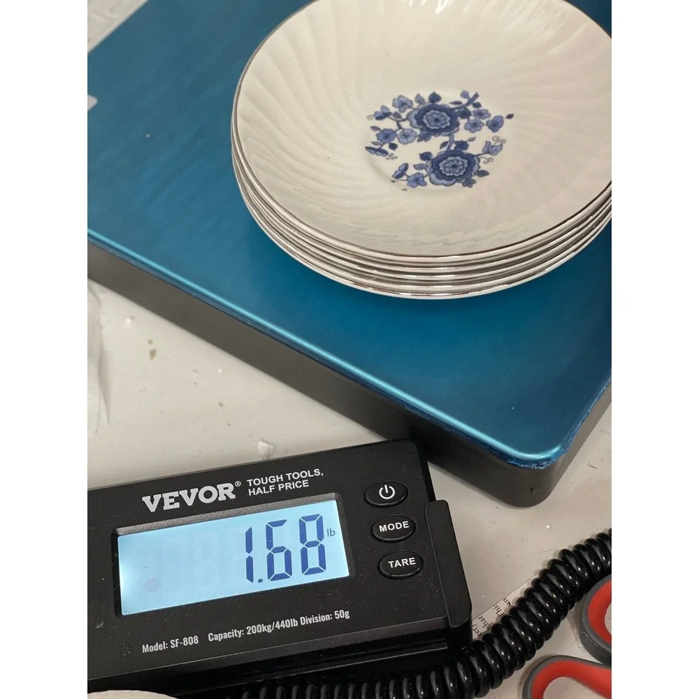 Enoch Wedgwood Royal Blue Ironstone Saucers‎ Set of 5 Floral Swirl White Blue